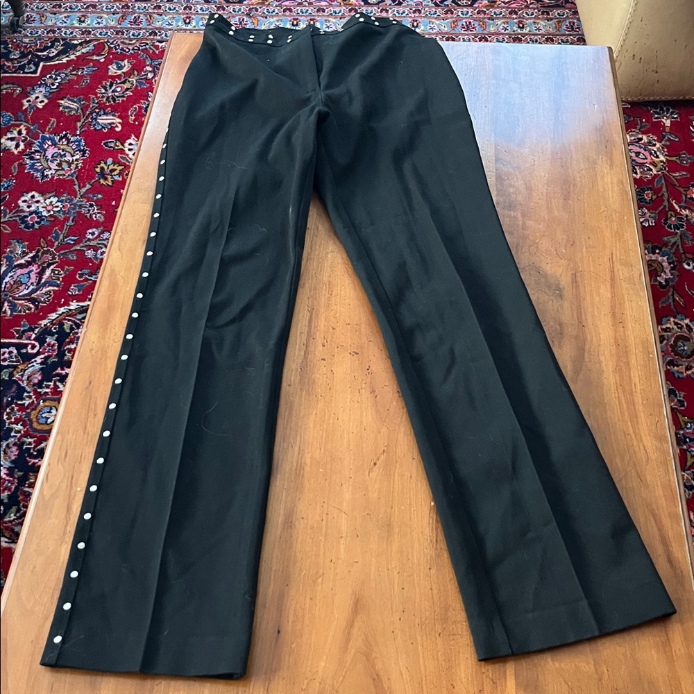 Massconi Elegant Black Straight Leg Pants